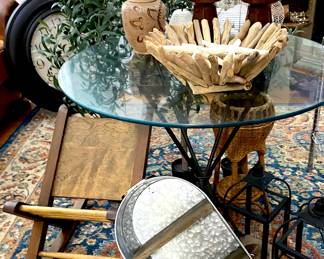 Glass table and accessories