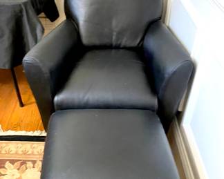 Black chair and ottoman