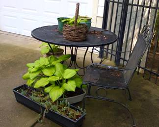 Wrought iron table and chairs