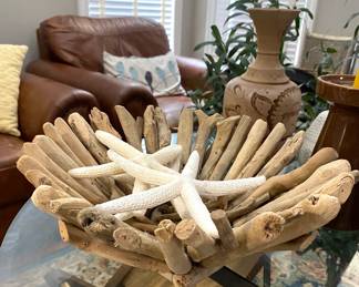 Driftwood bowl and starfish