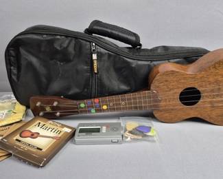 Mele Wooden Soprano Ukulele with Case &