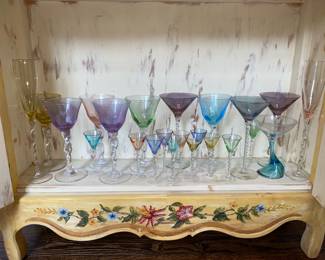 Colored crystal glassware