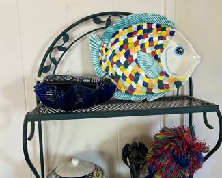 Green metal shelf