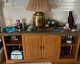 Wooden entertainment table 