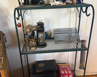Green metal shelf