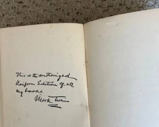 Mark Twain Authors National Edition 1903 signed