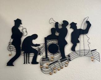 Jazz Band Black Metal Wall Hanging Silhouette Music Wall Art Vintage