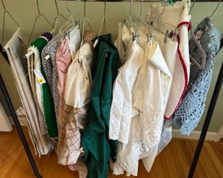 Bedskirts, afghans, aprons,