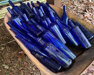 Cobalt Blue Bottles for Bottle Trees