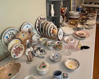 Decorative plates, bowls, hand-painted ceramics