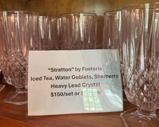 Beautiful, heavy set of Fostoria Crystal