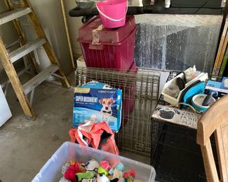 Dog Cages Dog toys , food, containers,  etc.