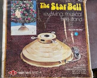 Rotating MCM gold Christmas tree stand.