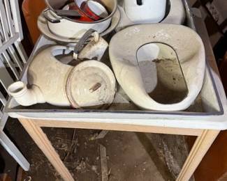 Barn fresh medical enamel ware.