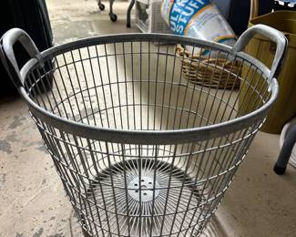 Vintage metal laundry basket