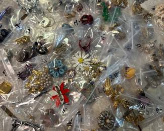 Vintage jewelry - earrings, brooches, necklaces