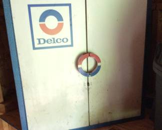 VINTAGE DELCO METAL PARTS CABINET