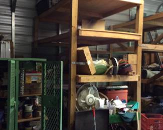 WOOD SHELVING, PET CARRIERS, FANS