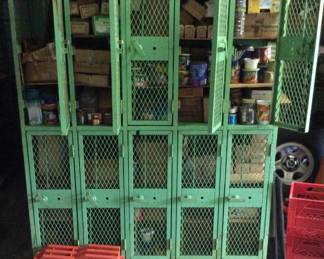 10 VINTAGE STACKED LOCKER RACK