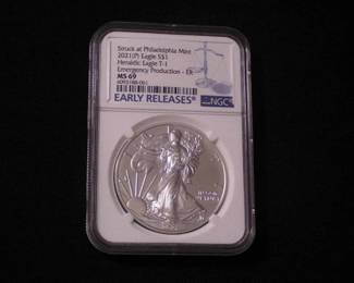 Silver Eagle Dollar 2021 - P MS 69 T-1 Early Release Emergency Production