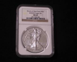 Silver Eagle Dollar 2020 - W MS 69