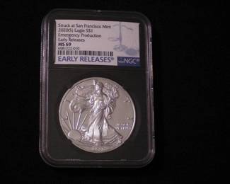 Silver Eagle Dollar 2020 - S MS 69 Early release Emergency production