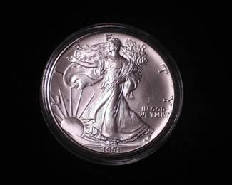 Silver Eagle Dollar 1991