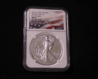 Silver Eagle Dollar 2022 - W, MS 69 early release