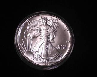 Silver Eagle Dollar 1991