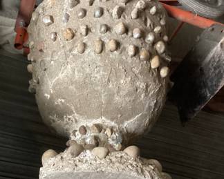 Cement and Pebble Planter approx. 23” H asking 50