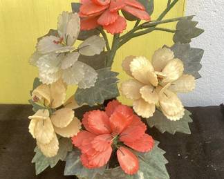 Carved Stone / Jade Floral Arrangement