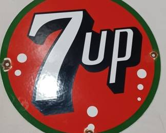 7up soda porcelain rack sign