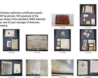 These are just a few of the pages in this album, a huge collection of memorabila and photos from the life of a US WW1 military officer who also served in the Selective Service system for WW2 and was president of Arkansas Power and Light for many years.