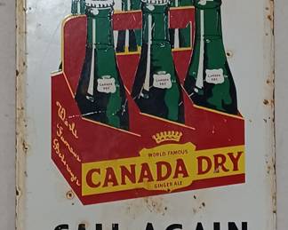 Canada Dry Ginger ale door push metal sign