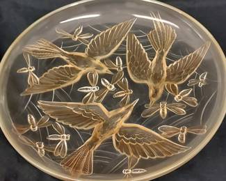 Verlys large platter / charger, beautiful piece of art glass from France