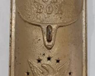 old cast iron mailbox with embossed eagle, maybe made by Griswold, not sure