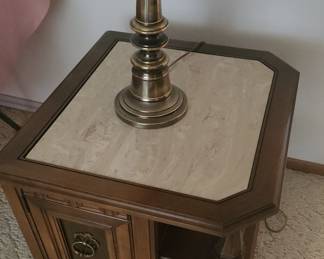 Mid century three peiceces marble top.