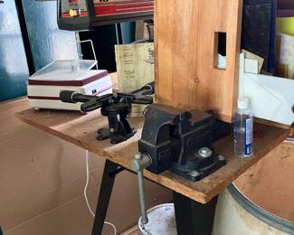 Craftsman 10 in, Radial Saw, Inland Wizling Glass Grinder, Oxwall Vise, Picture Framing Vice