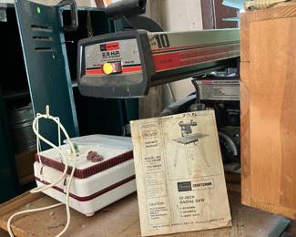 Craftsman 10" Radial Saw, Inland Wizling Glass Grinder,