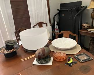 Narmada Shiva Lingam Stone and Crystal Singing Bowl