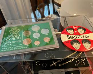 Irish Coin Set - 1960's Beatles Fan Pin