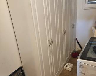 Long wall length white storage cabinets $100 all