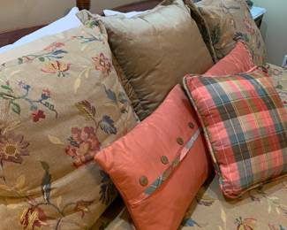 detail of bedspread with matching valance