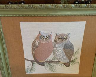 Fabric owl wall art