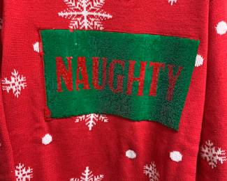 Vintage Christmas sweater, naughty and nice