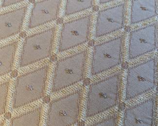 Detail of upholstery on giant ottoman tuft