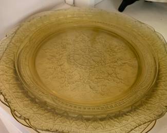 Yellow Depression glass plates