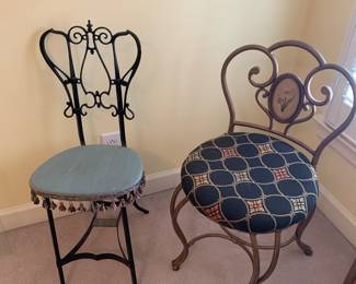 Metal Victorian vanity stools -other styles also offered