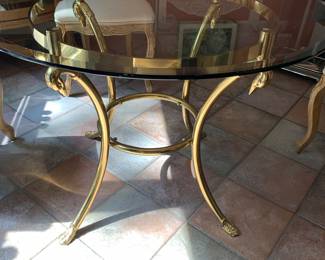 Italian glass and brass table