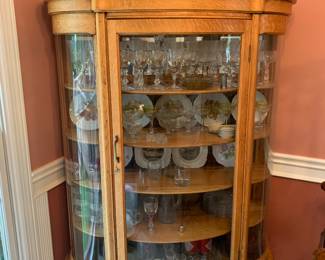 Oak Victorian dispaly cabinet